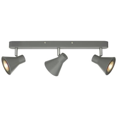 Faretto A Barra Dritta Grigio Opaco, 3x Gu10