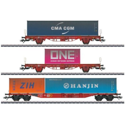 Märklin 47580 Kit di vagoni portacontainer H0, MHI di DB AG en oferta