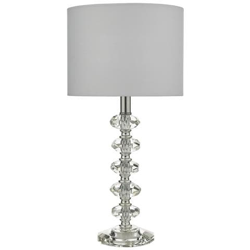 Lampada Da Tavolo In Cristallo E Cromo Lucido Con Paralume Rotondo A Tamburo precio