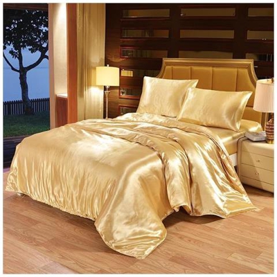Set Di Biancheria Da Letto Di Seta Di Lusso 4 Pezzi Set Da Letto Matrimoniale In Raso Con Letto King Size Trapunta Trapunta Copripiumino Lenzuola Con Federe E Lenzuolo - Viola / Lenzuolo Piatto / Letto 1,3 M 4 Pezzi [ marrone / Lenzuolo Piatto / 2 M