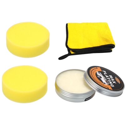 Pasta per auto cera dura + due spugne + 1 asciugamano