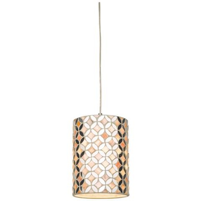 Lampada A Sospensione Cilindrica Easy Fit, Specchio E Crema