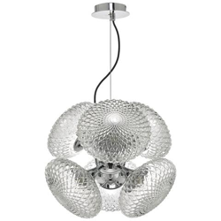 Lampada A Sospensione In Cromo Lucido E Vetro Trasparente, 6x G9 características