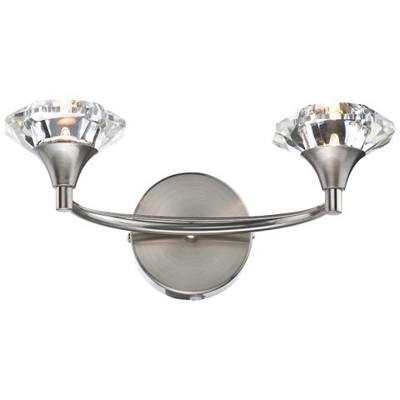 Applique Doppia In Cristallo Cromo Satinato