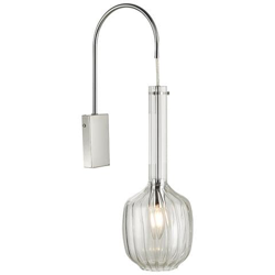 Lampada Da Parete Singola Da Lettura In Vetro Trasparente E Cromo Lucido características