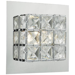 Applique Led A Quadretti In Vetro Sfaccettato Con Montatura In Cromo Lucido precio