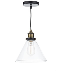 Lampada A Sospensione A Cupola In Ottone Anticato Trasparente, 1x E27 en oferta