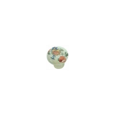 Pomelli per mobili in ceramica tondo con fiore