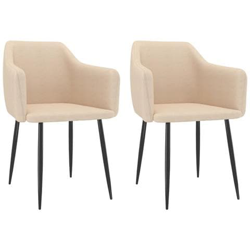 Sedie Da Pranzo 2 Pz Crema In Tessuto características