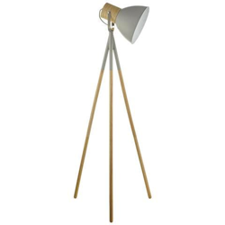 Lampada Da Terra Treppiede Grigio E Legno precio
