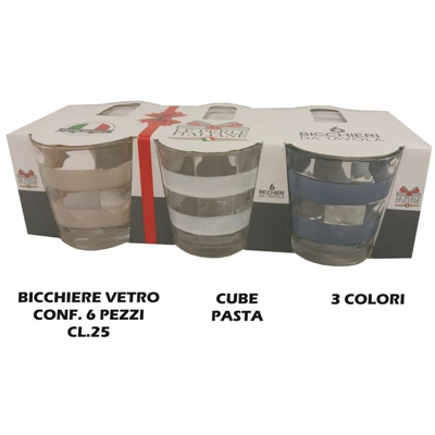 Bicchiere Acqua Cf.6Pz. Cc.250 Cube Pasta B.G.T.