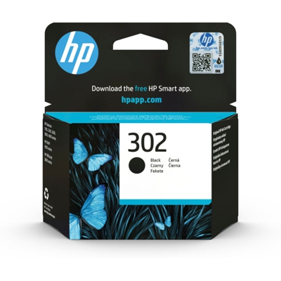 HP 302 - Cartuccia d'inchiostro originale HP 302 Nero per HP DeskJet 2130, 3630 HP OfficeJet 3830, 4650 HP ENVY 4520 & Amazon Basics Carta multiuso
