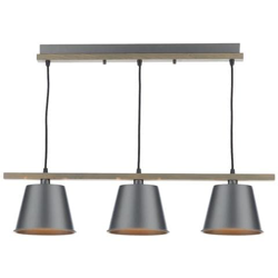 Lampada A Sospensione A Barra Dritta Grezzo, Legno, 3x E14 precio