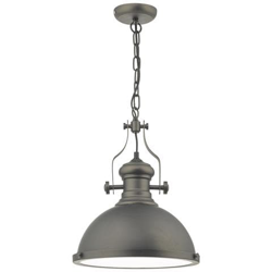 Lampadario A Sospensione In Peltro Antico E Vetro, 1x Attacco E27 precio