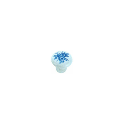 Pomelli per mobili in ceramica tondo con fiore blu precio