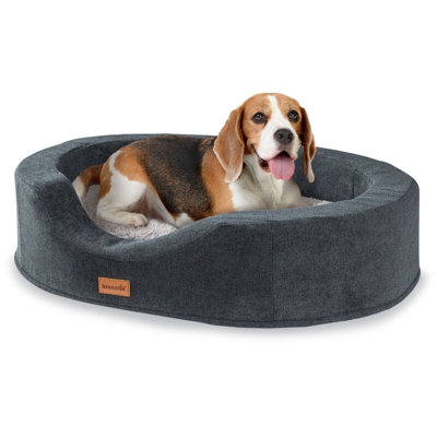 Brunolie Lotte, lettino e cuscino per cani, lavabile, ortopedico, antiscivolo, memory foam traspirante, taglia M (80 x 20 x 60 cm)