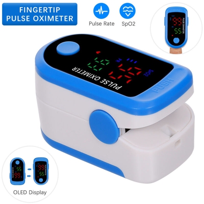 AD805 clip di dito pulsossimetro schermi OLED / 4 secondi velocita misurata / spegnimento automatico fornito senza batteria blu