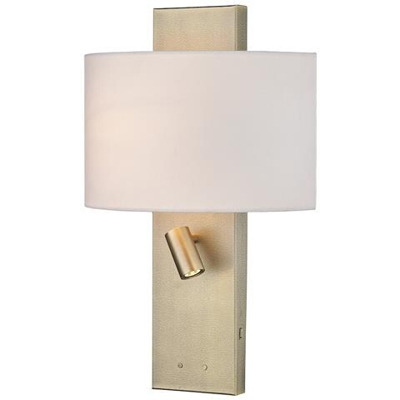 Applique Da Lettura In Ottone Invecchiato Con Paralume