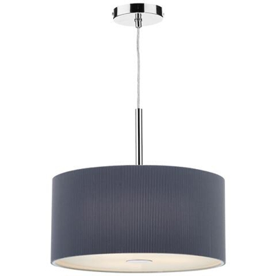 Lampada A Sospensione Cilindrica 40 Cm Grigia, 3x E27