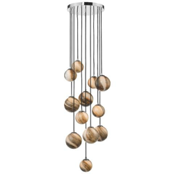 Lampada A Sospensione A Grappolo In Vetro Cromato Lucido 2,5 M, 12x G9 características