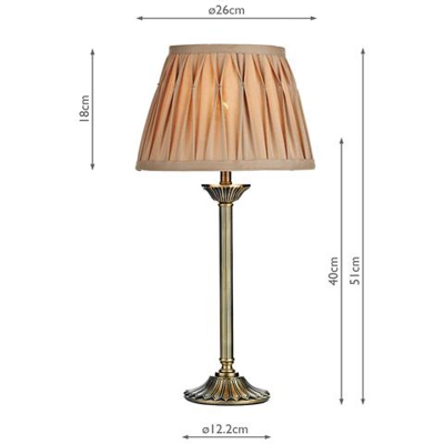 Lampada Da Tavolo In Ottone Antico Completa Di Paralume Tondo Rastremato