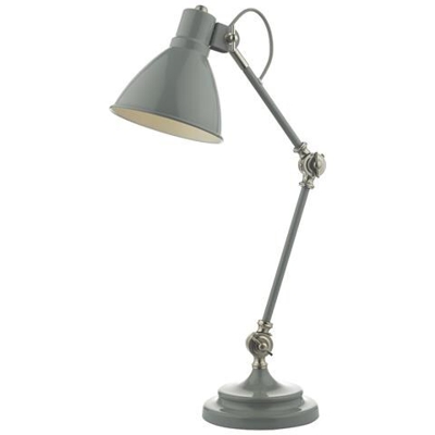 Task Lampada Da Lavoro Grigia E Nichel Satinato