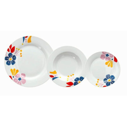 Servizio Piatti da Tavola 18 Pezzi Linea Olimpia Hawaii Decoro Floreale características