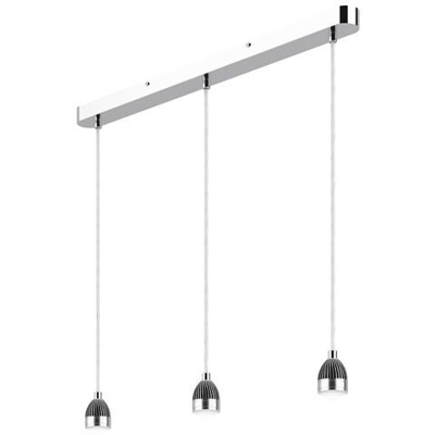 Sospensione Modulare A Barra Diritta Cromo Lucido Led, 3x Led