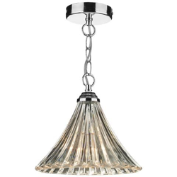 Lampada A Sospensione In Vetro Scanalato A Cupola Cromo Lucido, 1x E27 precio