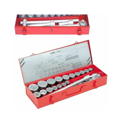 Kit Bussole / Boccole poligonali 22 pezzi 3 / 4" cromo vanadio con chiave a cricchetto e barra a T portabussole Mod. A características