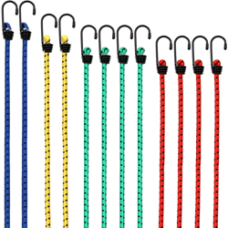 Deuba Set 12 Corde elastiche corde valigia Expander Diverse lunghezze ganci in acciaio resistenti 4 dimensioni 30 - 95 cm resistente e durevole precio