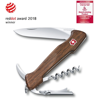Coltello svizzero Victorinox Wine Master, 6 funzioni, con leva di stappatura e custodia in pelle, per l'intenditore di vino, marrone