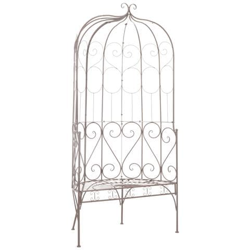 Panchina Da Giardino 95 Cm In Ferro Marrone Anticato en oferta