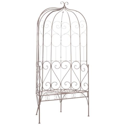 Panchina Da Giardino 95 Cm In Ferro Marrone Anticato