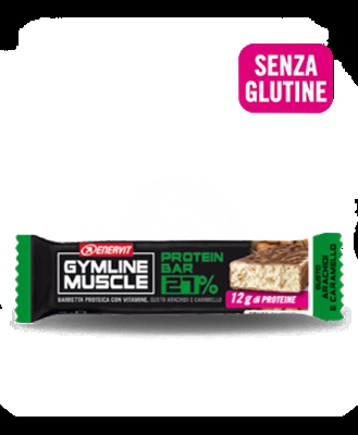 Enervit Gymline Muscle Protein Bar 27% Arachidi E Caramello Barretta Senza Glutine 45g
