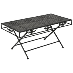 Tavolino Da Caffè Pieghevole Vintage Metallo 100x50x45 Cm Nero precio