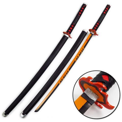 1: 1 Edizione Originale Lama Del Diavolo Coltello Di Legno Spada Arma, Demon Slayer Cosplay Spada Samurai Ninja Katana Prop Giocattoli Per Adolescenti - Nero [ viola] en oferta