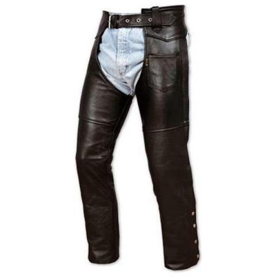 Chaps Pantaloni Western Pelle Moto Custom Chopper Zip Laterale Donna 36