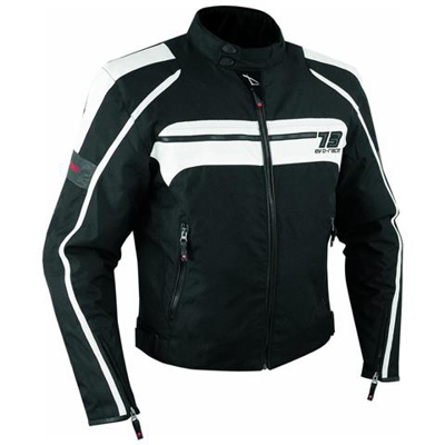 Giacca Moto Sport Custom Impermeabile Sfoderabile Tessuto Cordura Bianco L