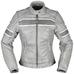 Iona Giacca Donna In Pelle Moto Grigio Chiaro 38 precio