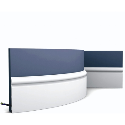 Battiscopa Decor SX138F AXXENT battiscopa cornice flessibile modanatura tipo stucco design moderno bianco 2m - Orac