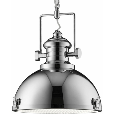 Etc-shop - Lampada a sospensione a sospensione da soffitto industriale in stile industriale cromato nel set con lampadine a LED