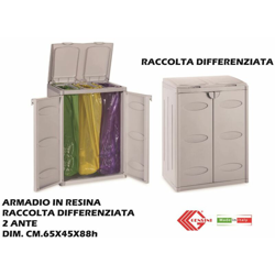 MOBILE RACCOLTA DIFFERENZIATA CM.65X45X88h 3 SACCHI características