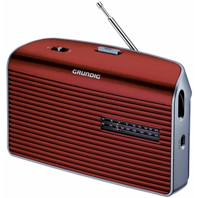 Grundig music 60 red radio am/fm da tavolo portatile con vivavoce