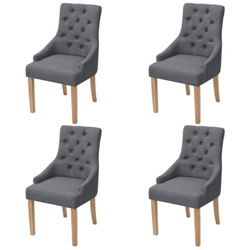 Sedie Da Pranzo In Rovere 4 Pezzi Tessuto Grigio Scuro precio