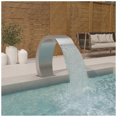 Fontana Per Piscina Con Led 30x60x70 Cm In Acciaio Inox 304