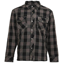 Bores Lumberjack - Camicia Da Uomo, Antistrappo, Impermeabile, Un Quadretti, Colore: Grigio / Nero, Taglia S precio