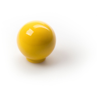 Pomolo, ABS, Giallo, Diametro 25 mm. Marchio - REI