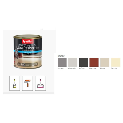 Syntilor - Smalto Per Suoli Ultra Resistente 0,50Lt Colore Mattone