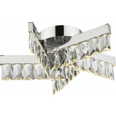 Lampada da soffitto a LED per uso residenziale, illuminazione per sala da pranzo, faretto in cristallo cromato Globo 49234-20